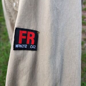2XL Fire Flame Resistant SHIRT PEARL SNAP Titicaca FR Men Work Khaki   weld  59"